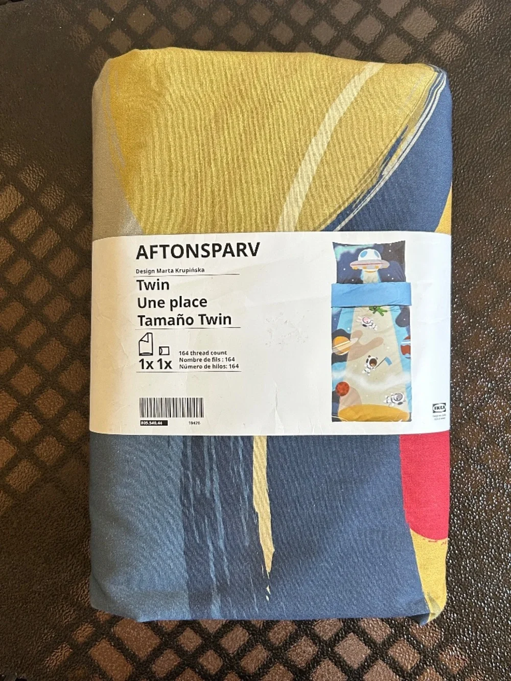 Ikea AFTONSPARV Duvet Cover & Pillowcase Set Space Blue Size Twin